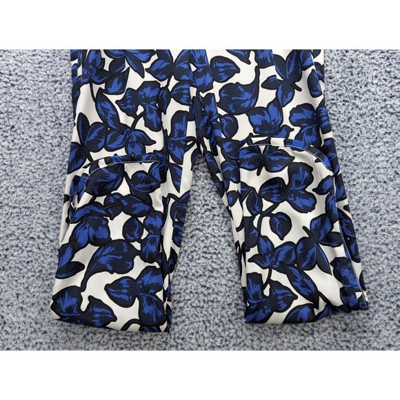 Banana Republic Floral Print Drapey Pants Size 8 Long Ankle Crop Colorful Blue - Picture 7 of 12